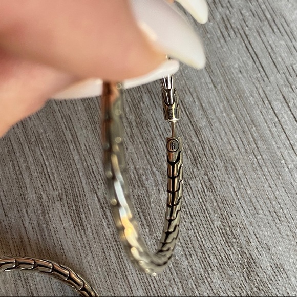 🆕 John Hardy Silver Classic Hoop Earrings - Picture 9 of 11